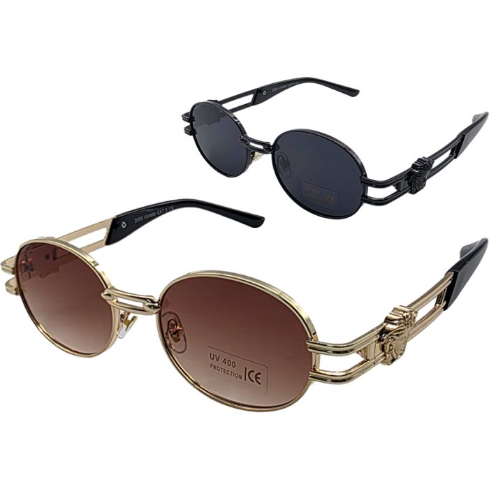 Retro Metal Oval Sunglasses (12Pcs)