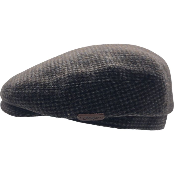 Check Pattern Flat Cap with Ear Flaps