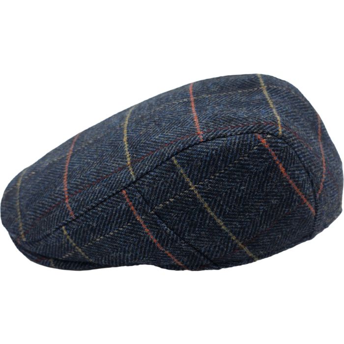 Adjustable Checked Herringbone Pattern Flat Cap