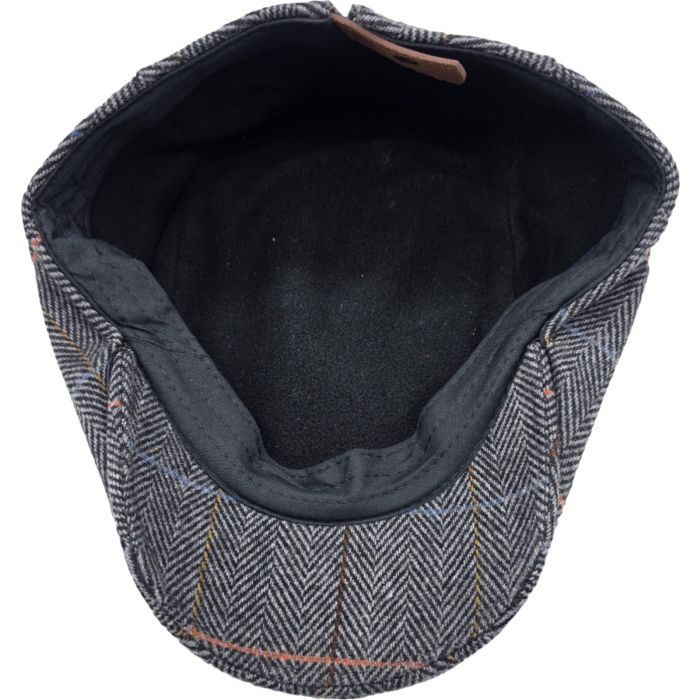 Kids Adjustable Checked Herringbone Flat Cap