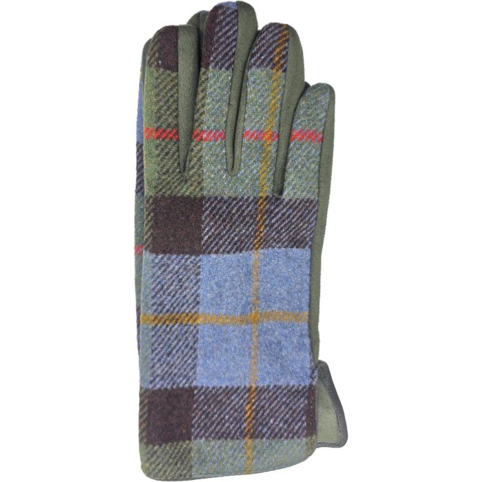 Mens Check Pattern Fabric Gloves (12Pcs)