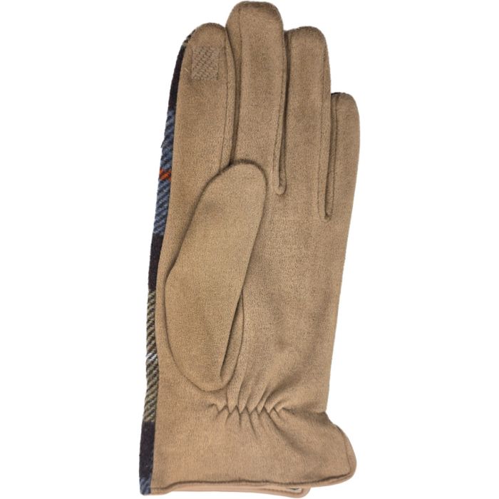 Mens Check Pattern Fabric Gloves (12Pcs)
