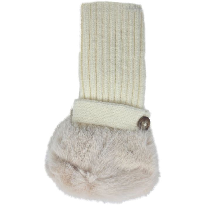 Women’s Stretchy Fabric Gloves with Faux Fur Cuff (12Pcs)