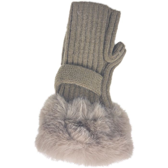 Women’s Stretchy Fabric Gloves with Faux Fur Cuff (12Pcs)