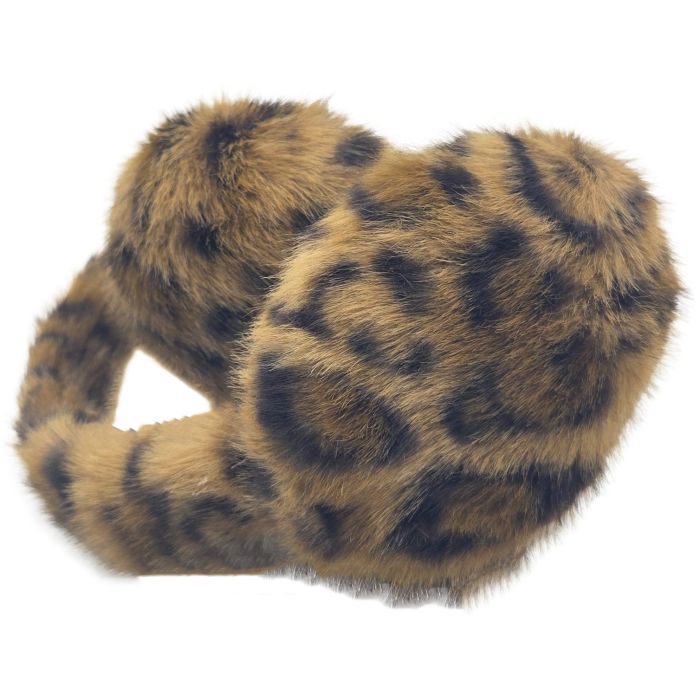 Winter Leopard Faux Fur Ear Muffs (12Pcs)