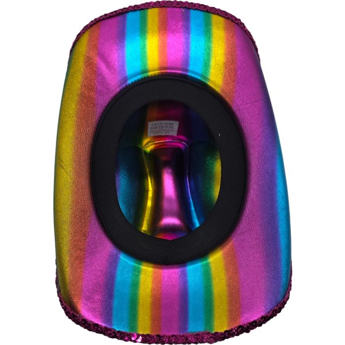 Rainbow Disco Mirror Cowboy Hat