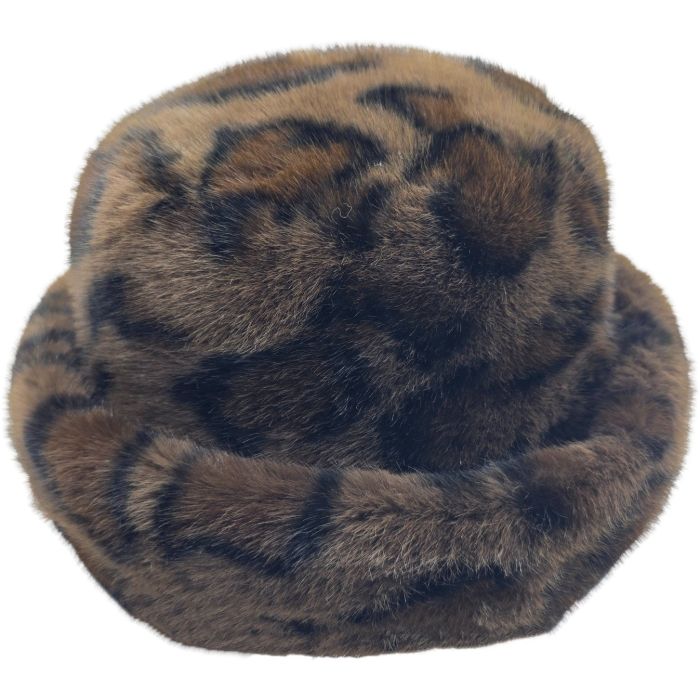 Soft Faux Fur Leopard Print Bucket Hat