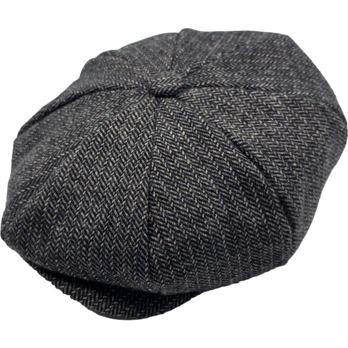Herringbone Newsboy Cap with Fleece Lining