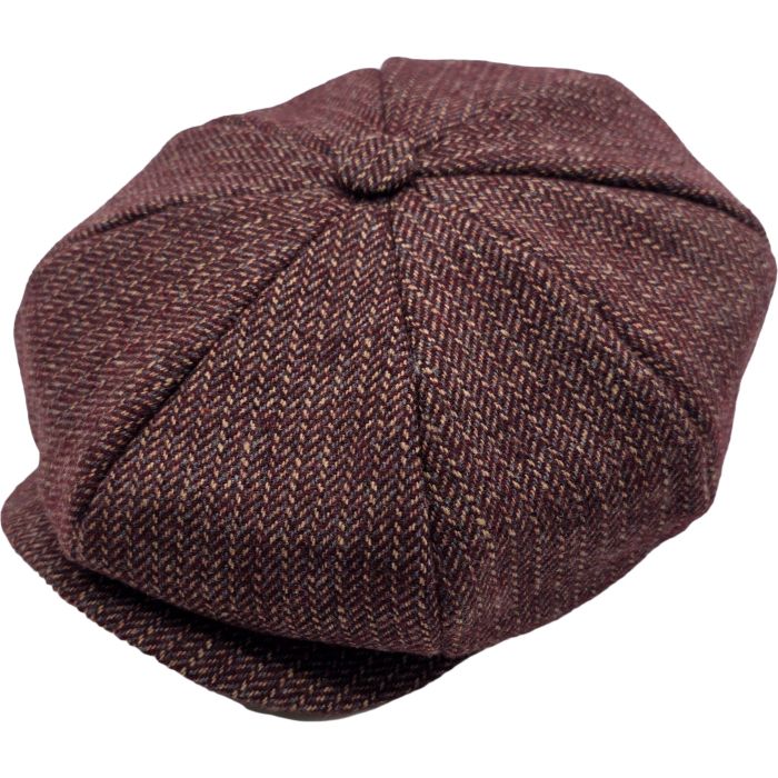 Herringbone Newsboy Cap with Fleece Lining