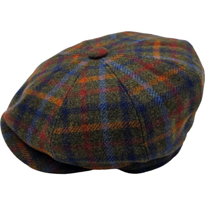 Multi-Coloured Wool Tweed Newsboy Cap