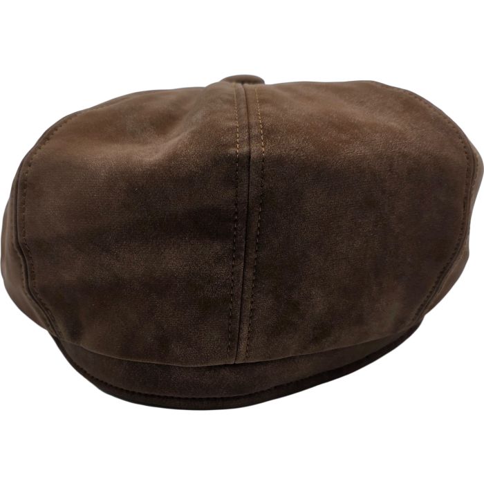 Faux Leather Newsboy Cap