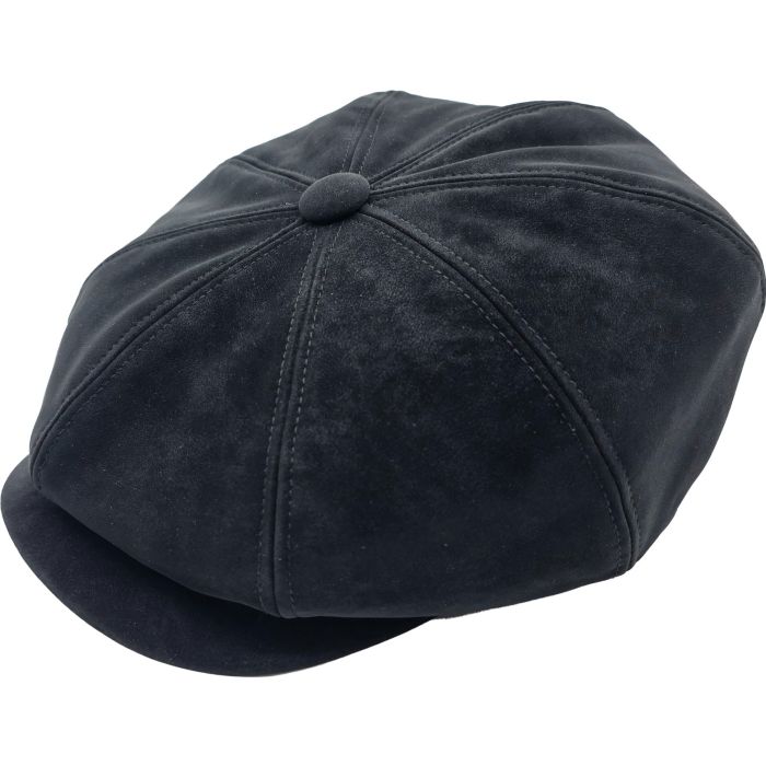 Faux Leather Newsboy Cap