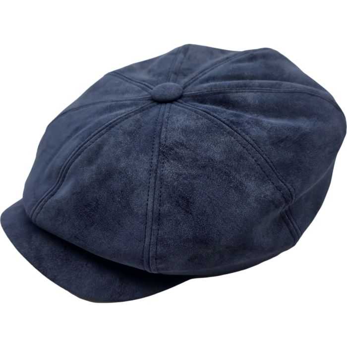 Faux Leather Newsboy Cap