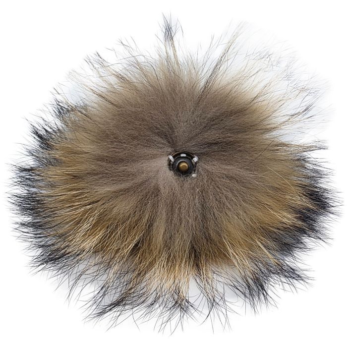 Real Raccoon Fur Pom-Pom with Clip Button (12Pcs)