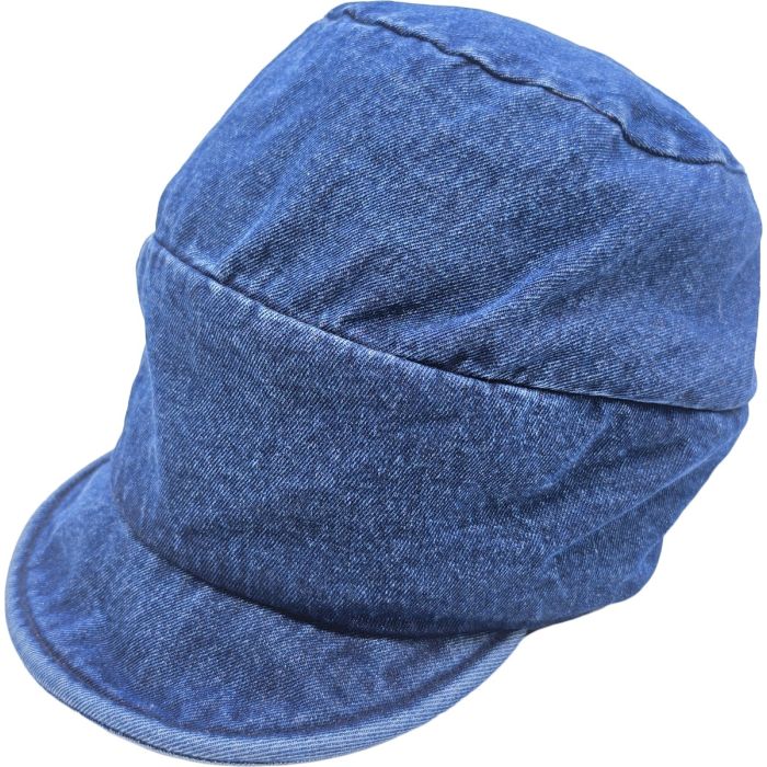 Summer Denim Peaked Rasta Cap