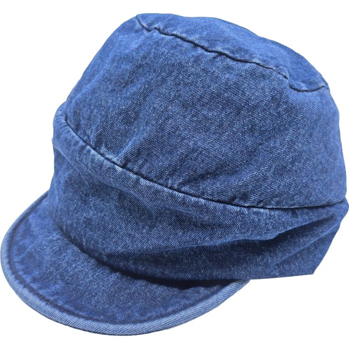 Summer Denim Peaked Rasta Cap