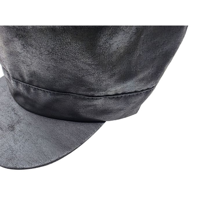 Faux Leather Peaked Long Rasta Hat