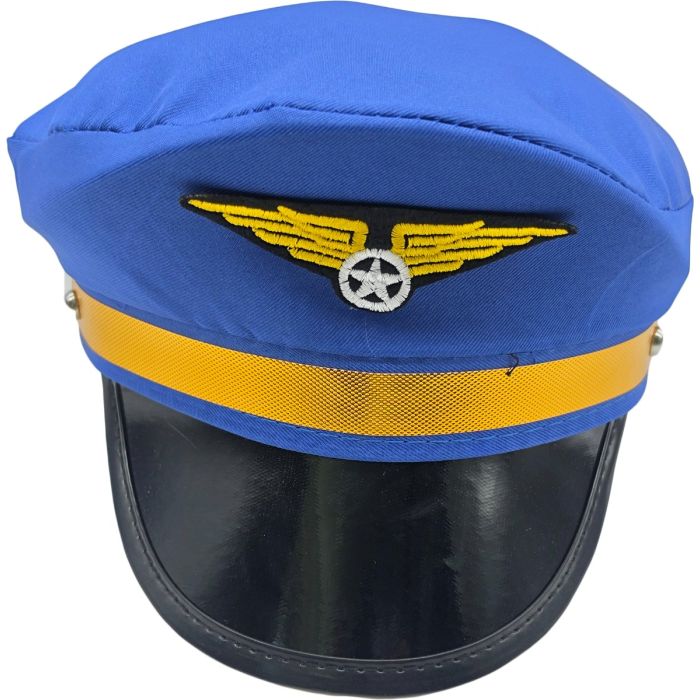 Fancy Blue Pilot Captain Hat
