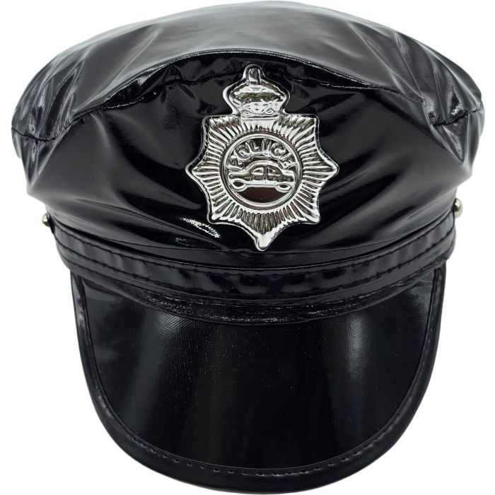 Fancy Glossy Black Police Hat