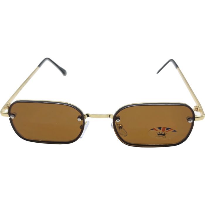 Minimalist Retro Rectangle Metal Sunglasses (12Pcs)