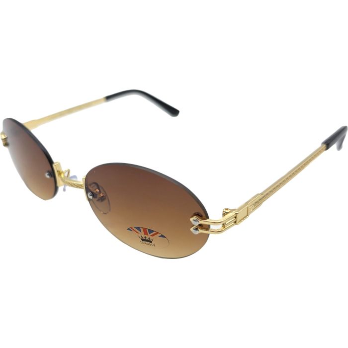 Minimalist Retro Oval Metal Sunglasses (12Pcs)