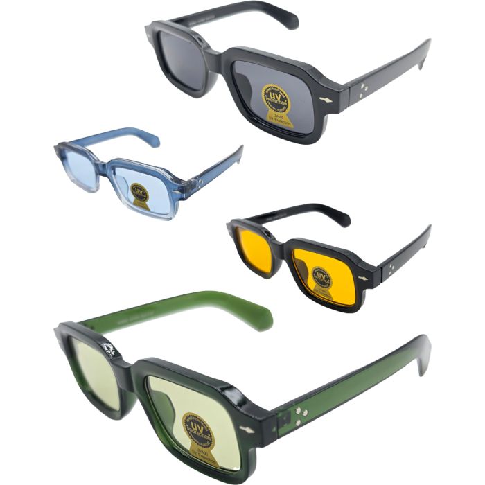 Chunky Geometric Rectangular Sunglasses (12Pcs)