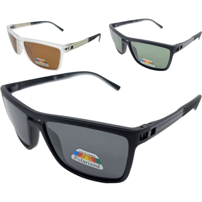 Polarized Rectangular Wrap-Around Sunglasses (12Pcs)