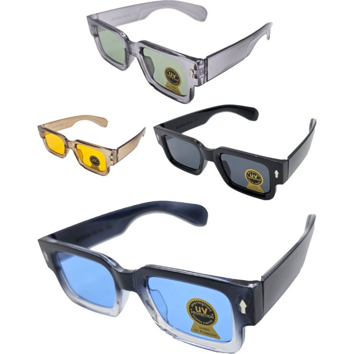 Chunky Geometric Rectangle Sunglasses (12Pcs)