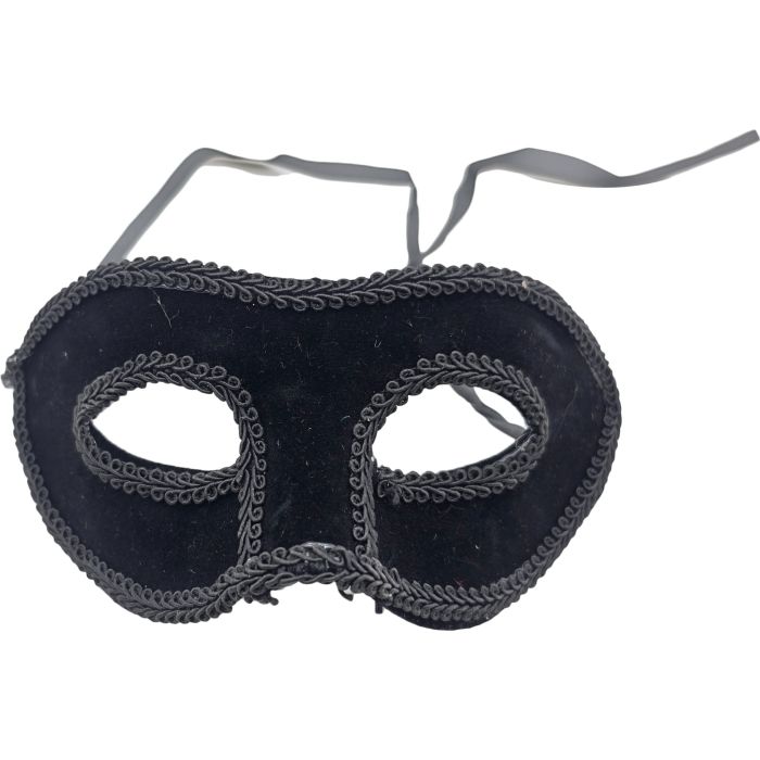 Classic Black Velvet Domino Mask