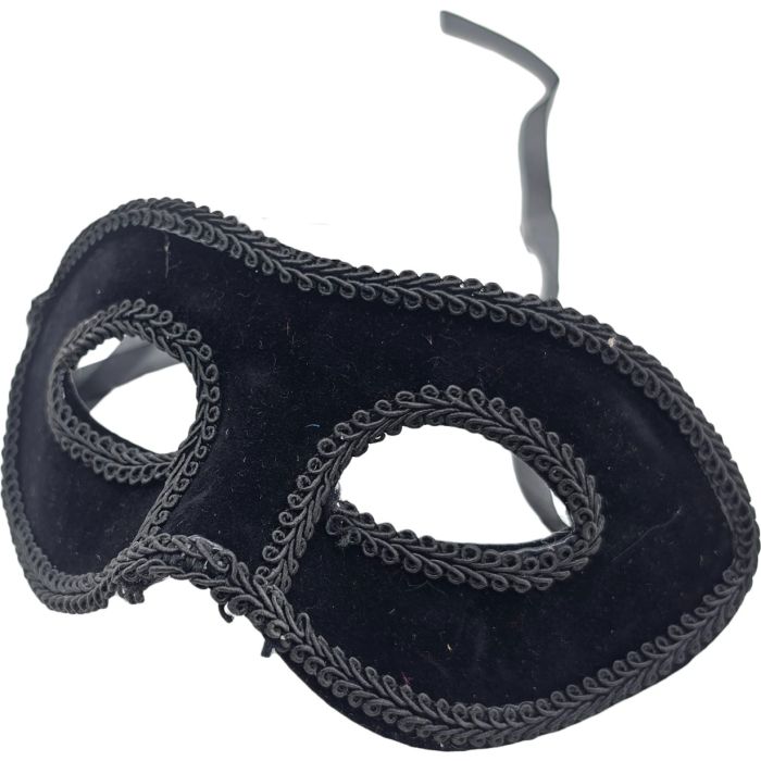 Classic Black Velvet Domino Mask