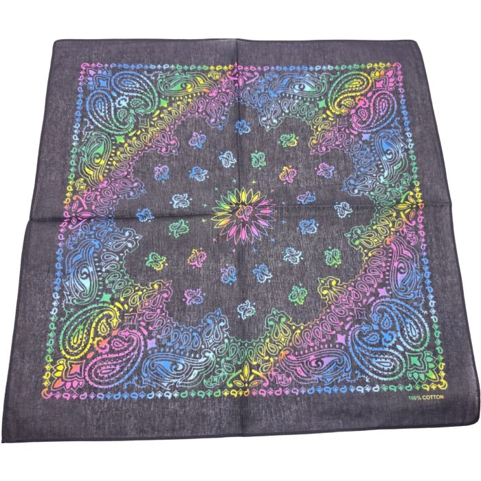 Neon Paisley Bandana (12Pcs)