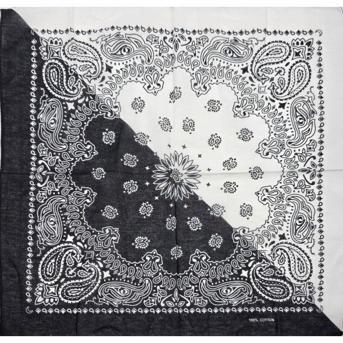 Two-Tone Diagonal Paisley Bandana (12Pcs)