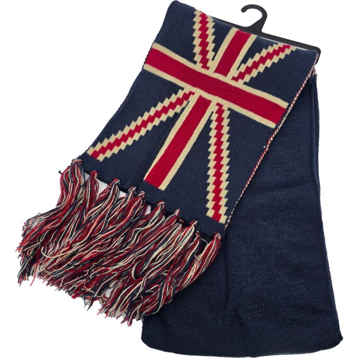Winter Union Jack Knitted Scarf (12Pcs)