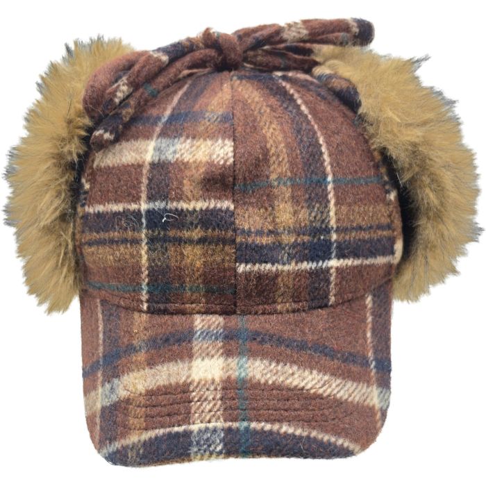 Plaid Winter Cap with Ear Flaps