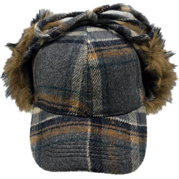 Plaid Winter Cap with Ear Flaps