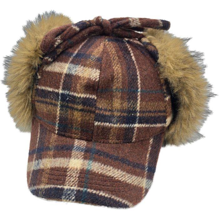 Plaid Winter Cap with Ear Flaps