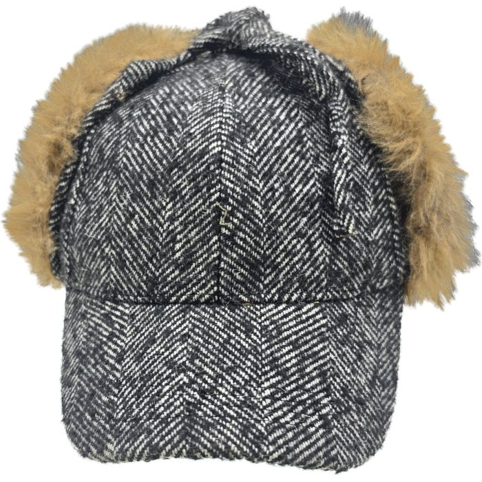 Plaid Winter Cap with Ear Flaps