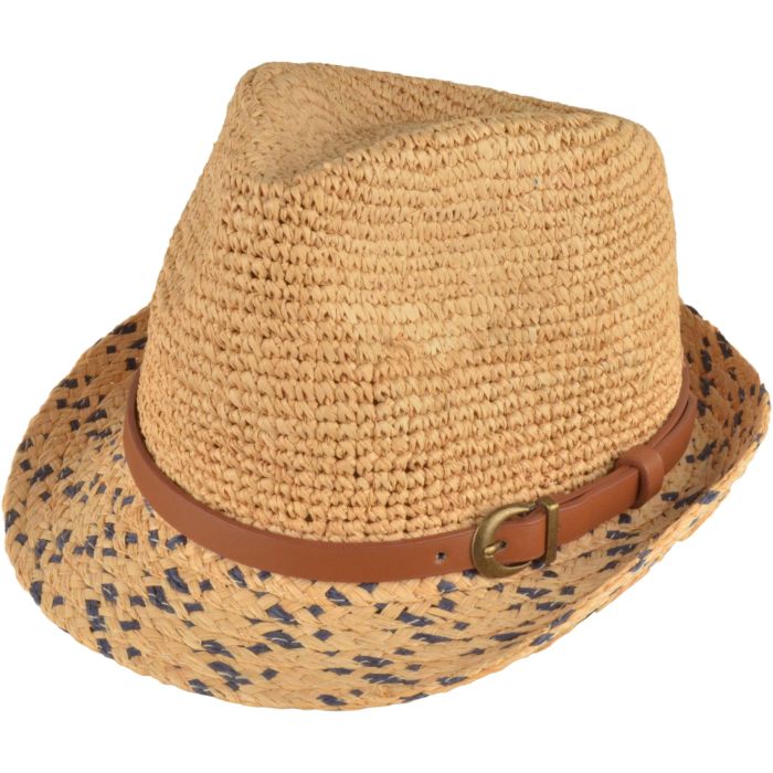 Spot Coloured Summer Straw Trilby Hat
