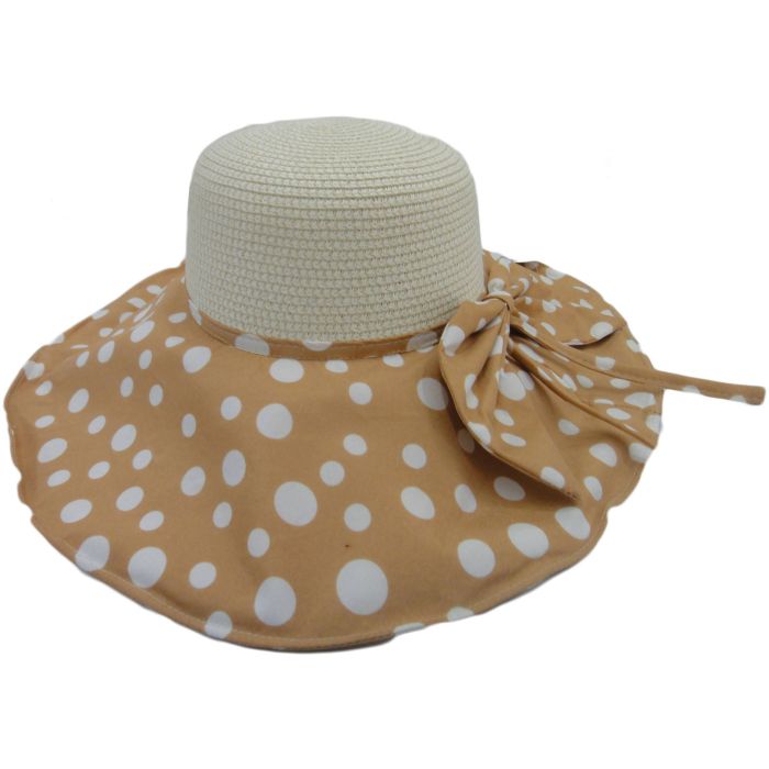 Dotted Womens Wide Brim Summer Sun Hat