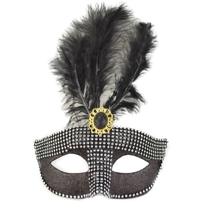 Feathered Venetian Masquerade Mask (12pcs)