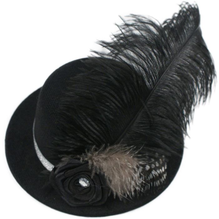 Womens Plain Feathered Fascinator Hat