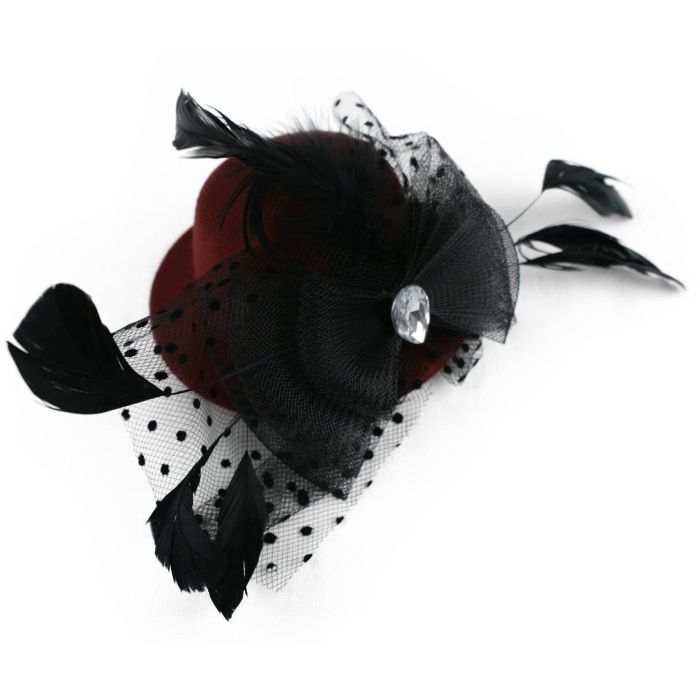 Womens Veiled Feathered Fascinator Hat