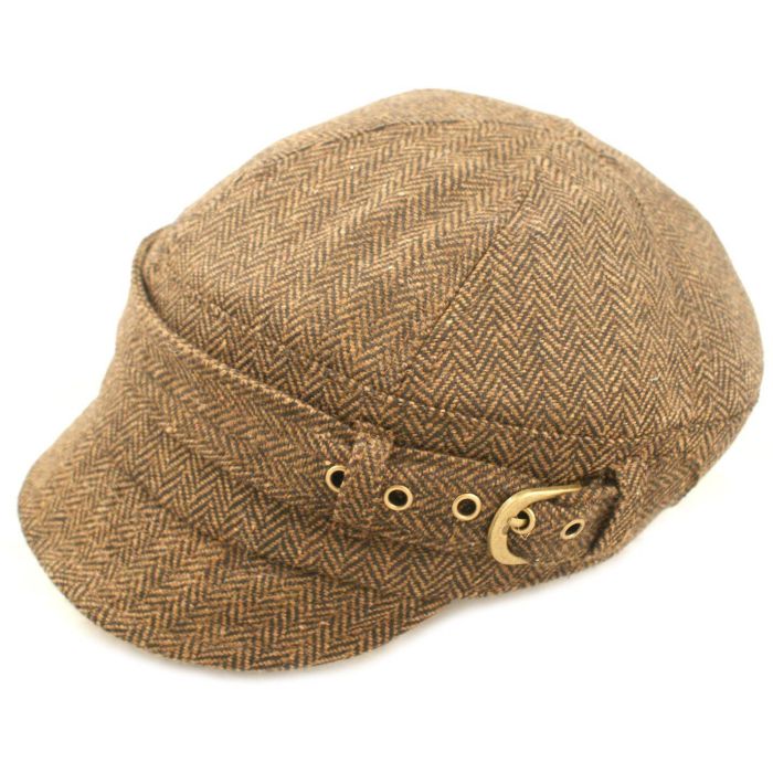 Womens Herringbone Newsboy Cap