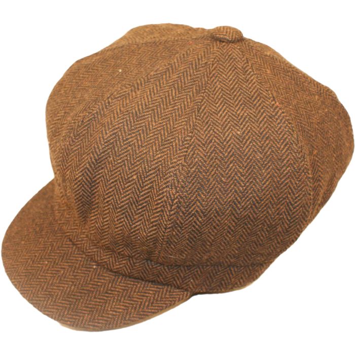 Woolly Herringbone Newsboy Cap