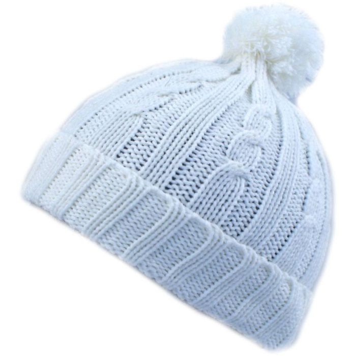 Knitted Beanie With Pompom (12pcs)