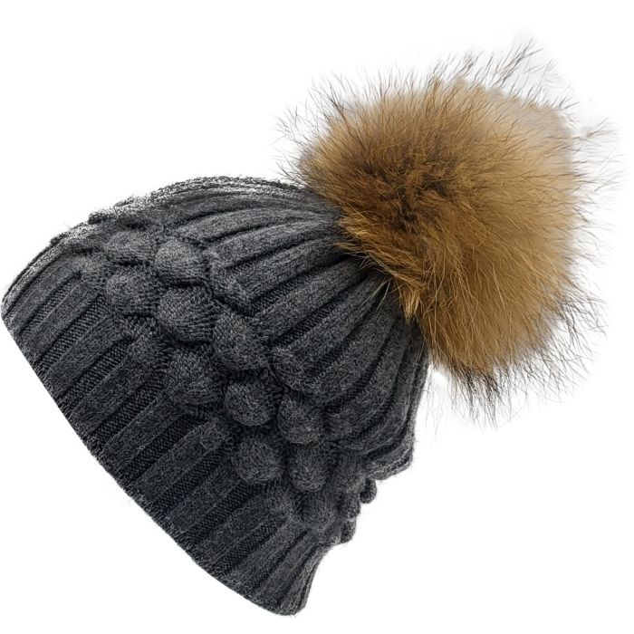 Pineapple Shape Pompom Beanie 