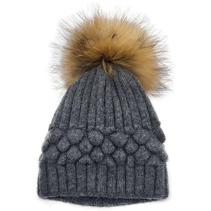 Pineapple Shape Pompom Beanie 