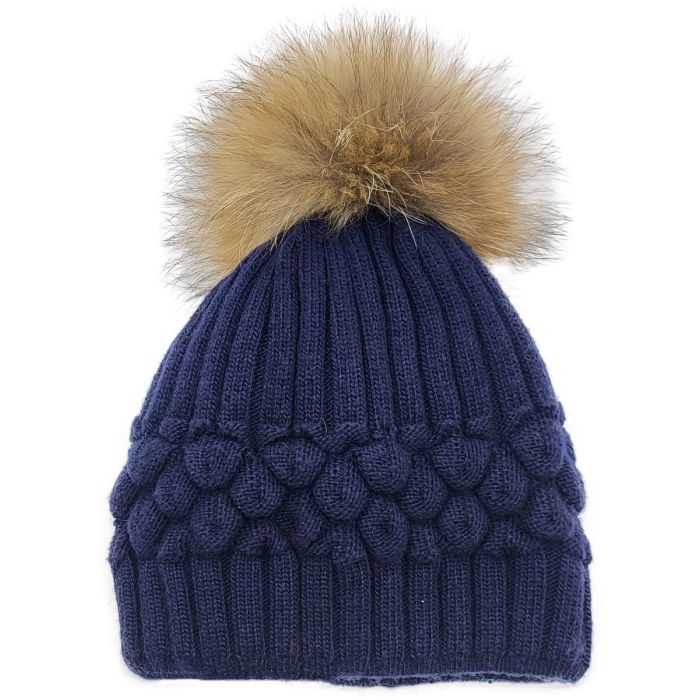 Pineapple Shape Pompom Beanie 