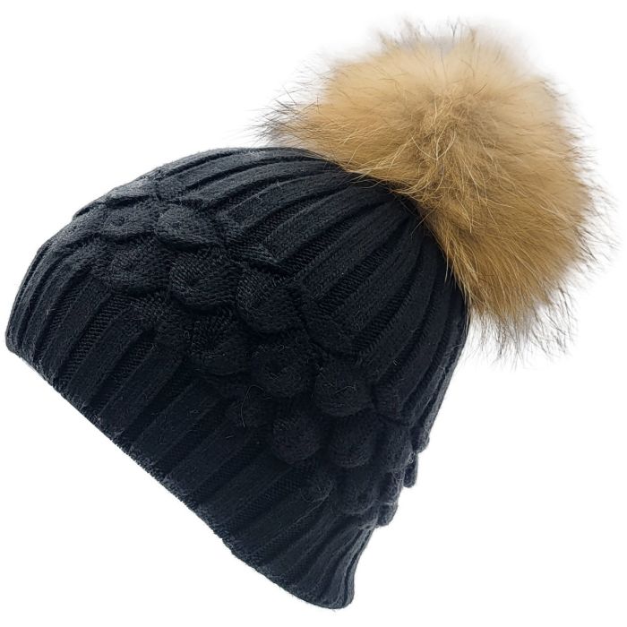 Pineapple Shape Pompom Beanie 