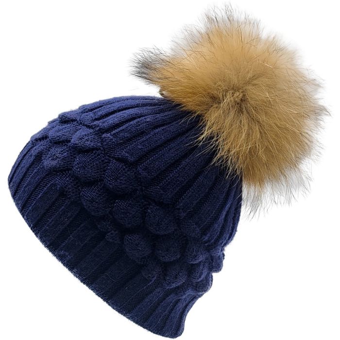 Pineapple Shape Pompom Beanie 
